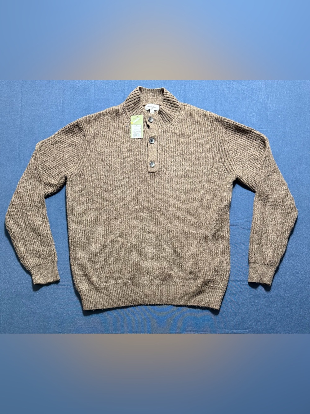 Cotton Blend Size L NWT Goodfellow & Co Mock Neck Button Sweater